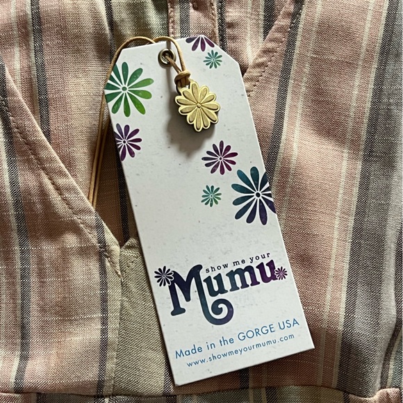 NWT Show Me Your MuMu Striped Dunaway Wide Leg Boho Jumpsuit - Picture 5 of 14